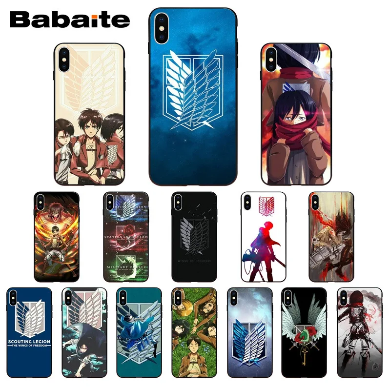 

Babaite Anime Japanese attack on Titan DIY Luxury High-end Protector Case for iPhone Xr XsMax 8 7 6 6S Plus Xs X 5 5S SE 5C Case