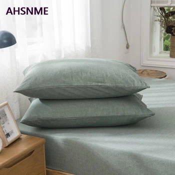 

AHSNME Army Green 100% Cotton Pillowcase Special Wrinkle Craft Super Soft Summer Fall Simple Sleep pillowcase 50x75cm
