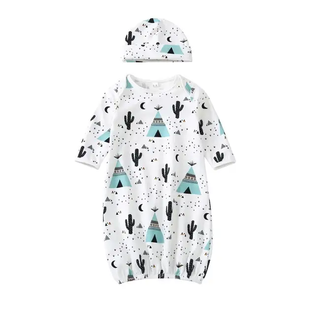 newborn hat and gown set