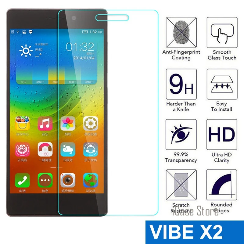 

Vibe x2 tempered glass FOR Lenovo vibe x2 X2-CU X2-TO screen protector film for Lenovo mobile phone smartphone elephone *case