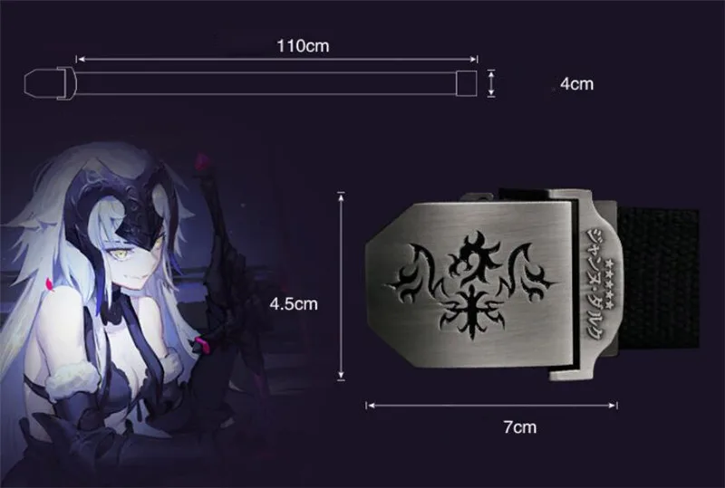 Аниме Судьба/Grand для Жанна д 'Арк Alter унисекс холст ремень FGO Для Мужчин Мультфильм пояс для косплея Рождественский подарок