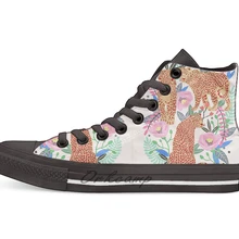 Леопардовая идея, Леопардовый принт, принт с животными, цветочный принт, Повседневная Высокая холщовая обувь кеды для дропшиппинг