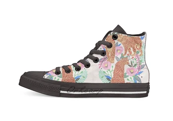 

Leopard Idea leopard print animal print flower print Casual High Top Canvas shoes sneakers For Drop shipping