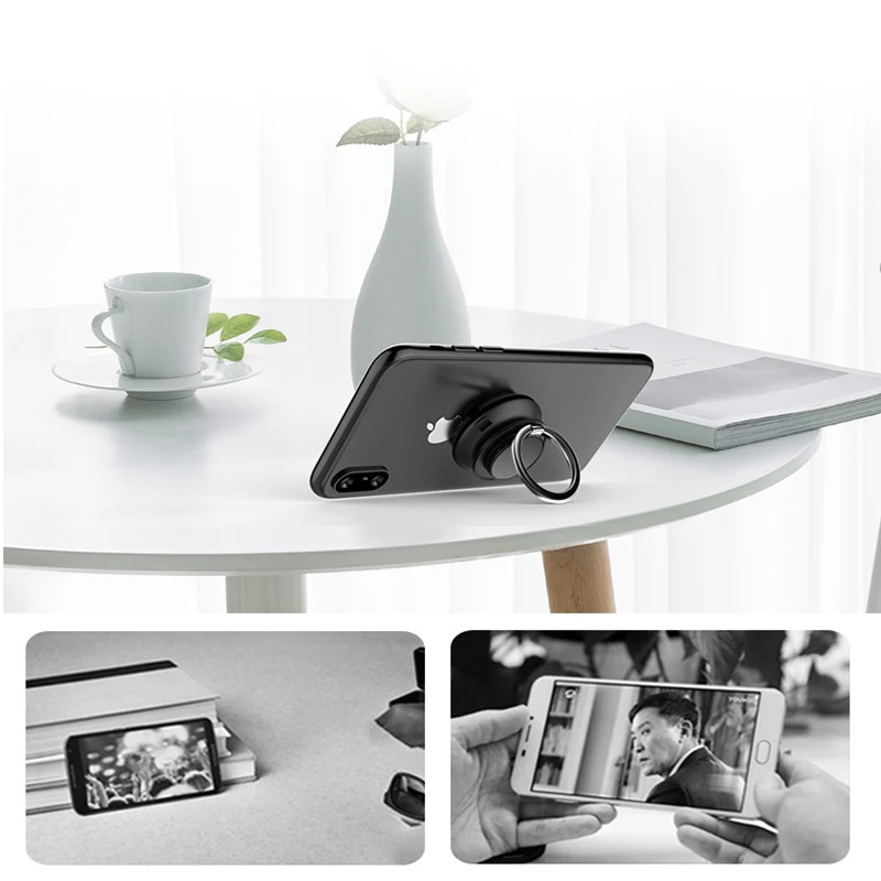 Universal General Phone Finger Ring Holder 360 Degree Suction Cup Stand for Samsung Xiaomi iPhone X 6 Plus Smartphone Tablet