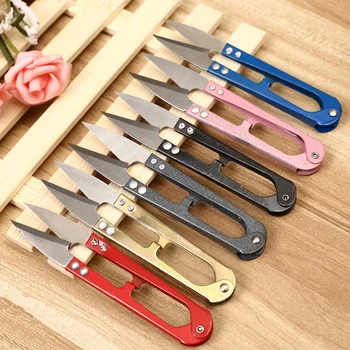 

1Pcs 2018 Multicolor Trimming Sewing Scissors Nippers U Shape Clippers Yarn Stainless Steel Embroidery Craft Scissors Tailor D