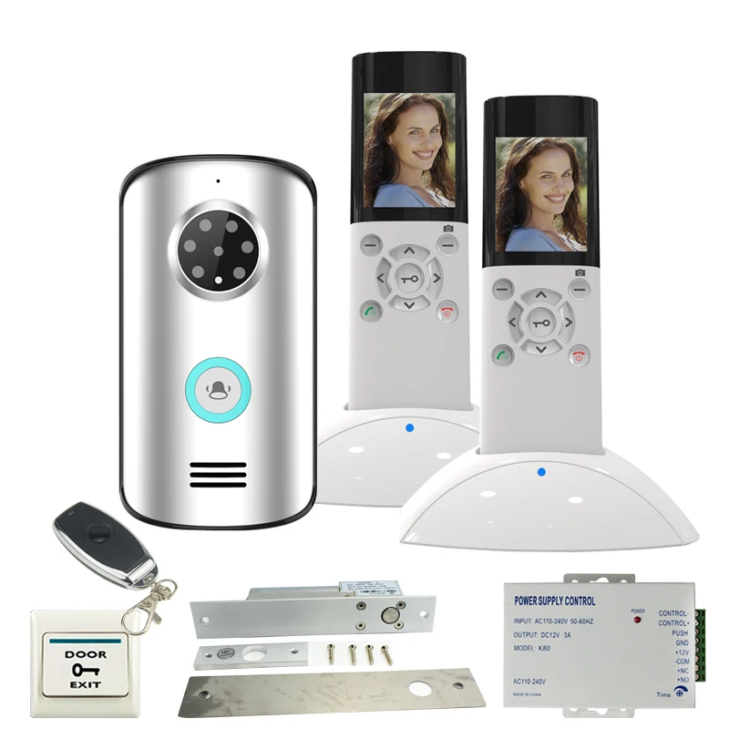

JEX 2.4G Wireless Video Intercom Door phone doorbell System KIT IP55 Waterproof IR Night Vision 120 degree Camera +remote con