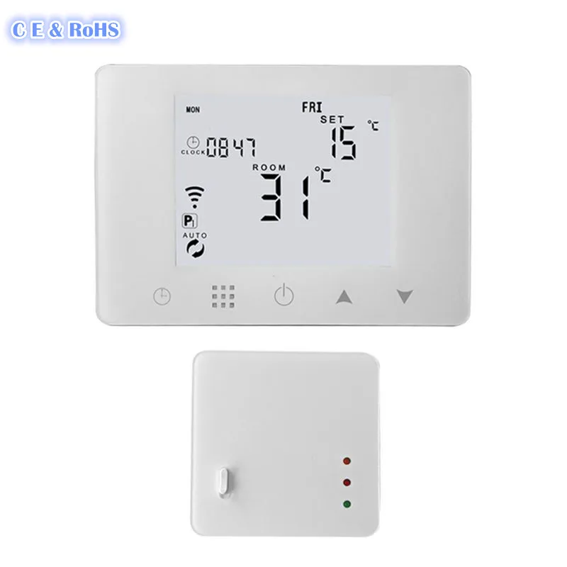 

WiFi & RF Wireless Room Thermostat Wall-hung Gas Boiler Heating Remote Control Temperature Controller Weekly Programmable OCT19