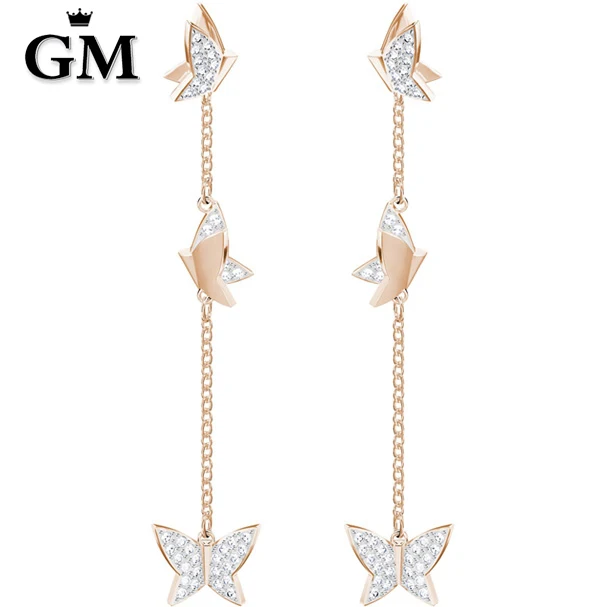 

GM High Quality Original Copy 1:1SWA Butterfly Earring Logo Manufacturer Direct Mail Free Package