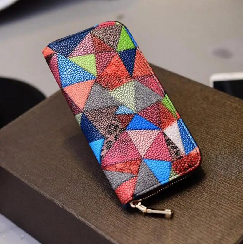 

fashion Random Rainbow Color Wallet Women Clutch Purse Long Organizer Wallets