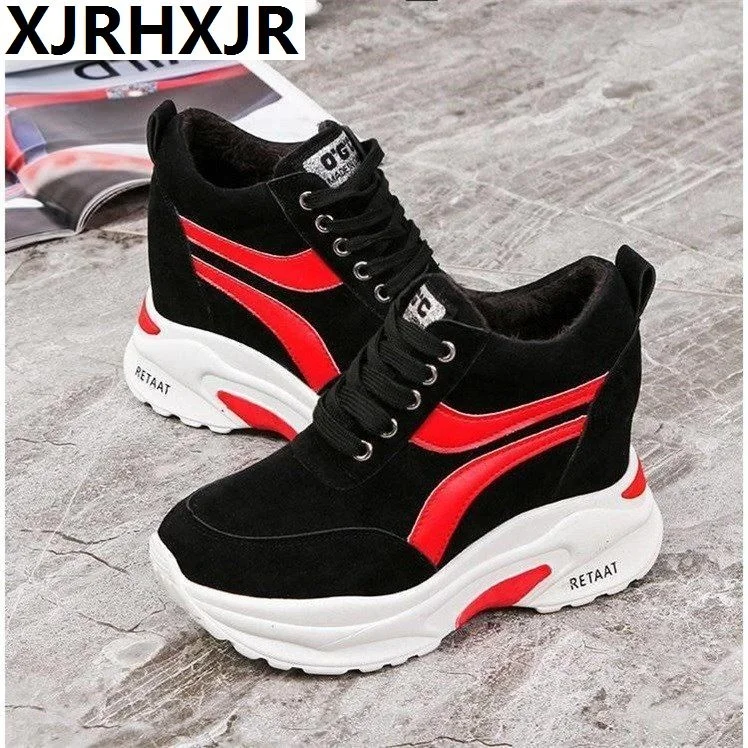 

2019 New Women Platform Casual Shoes Mesh Breathable Wedge Heels Shoes 7CM Autumn Thick Sole Sneakers Woman Deportivas Mujer
