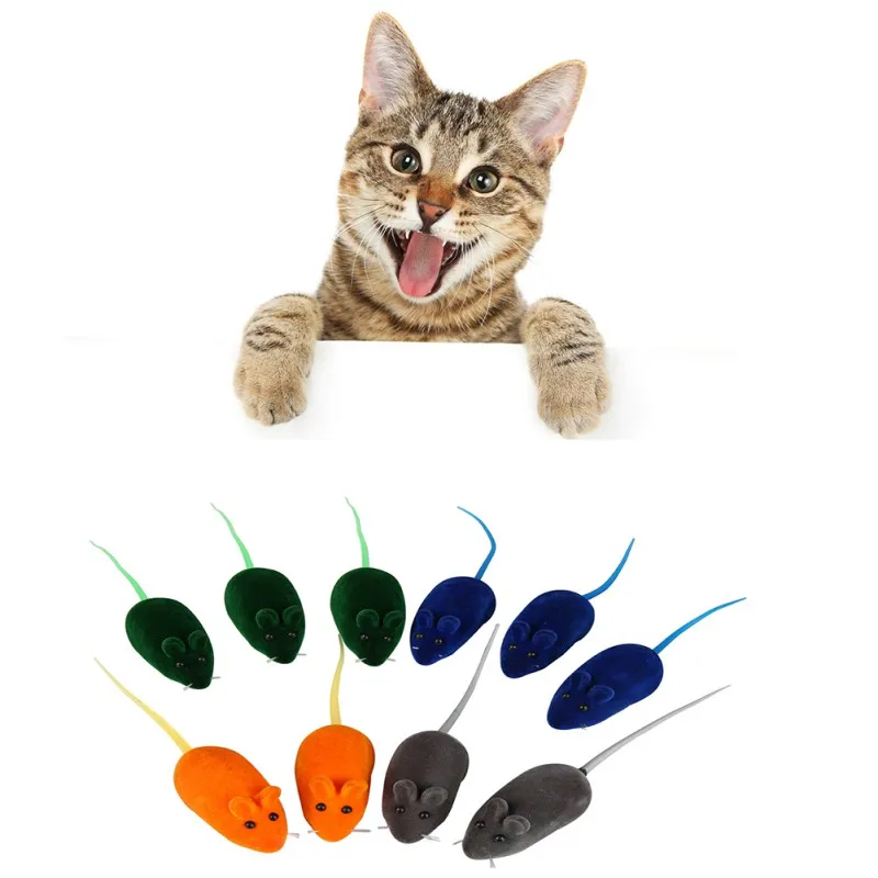 

10 Pcs False Mouse Pet cat toys interactive Cheap Mini Funny Mice Animal Playing Toys For Cats Kitten