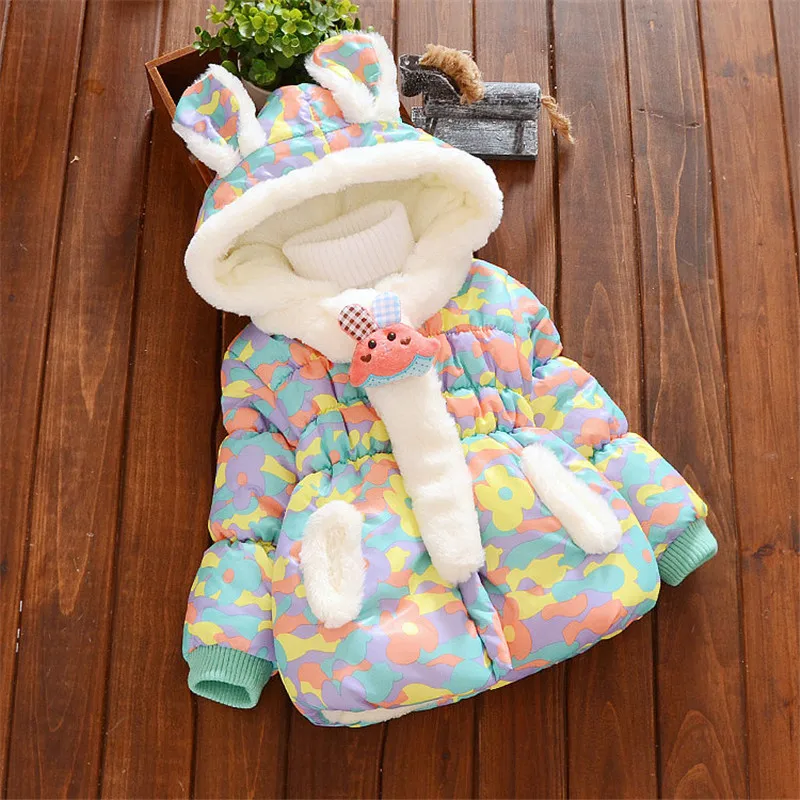 BibiCola/зимняя одежда для маленьких девочек; Детские плотные теплые модные стильные пальто с капюшоном и рисунком; теплые пуховые парки для новорожденных; верхняя одежда
