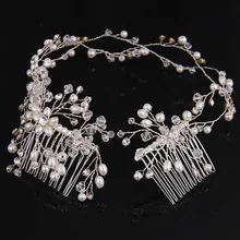 Joyería de moda Plata/Chapado En Oro Del Encanto de Accesorios Pelo de La Boda Nupcial Peine Del Pelo Para Las Mujeres Bijoux Cadenas Cabeza Joyería RE657