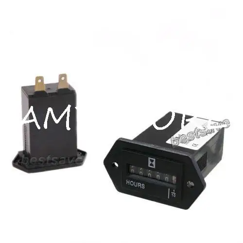 1pc Black Rectangle 12V 36V DC Generator/Engine Sealed Hour Meter