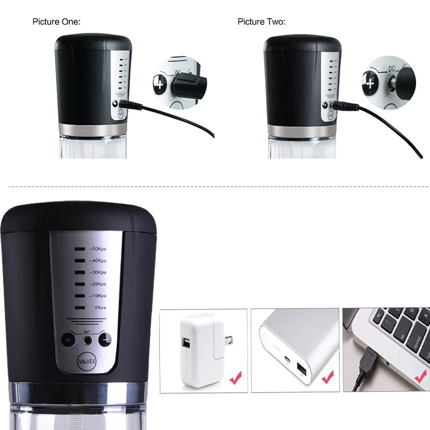 USB recargable eléctrico bomba de pene automático bomba de vacío más grande potente extensor de pen