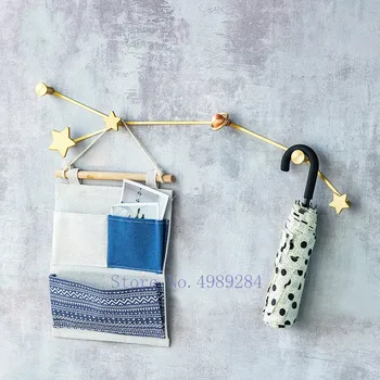 

Creative hook up Starry sky DIY constellation Entrance door Key clothes Wall decoration Background wall brass Planet