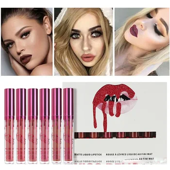 

6 Pcs/Kit Lip Gloss Matte Liquid Lipstick Sexy Red Lip Tint Holiday Edition Long Lasting Moisturizer Lipgloss Lips Makeup Tools