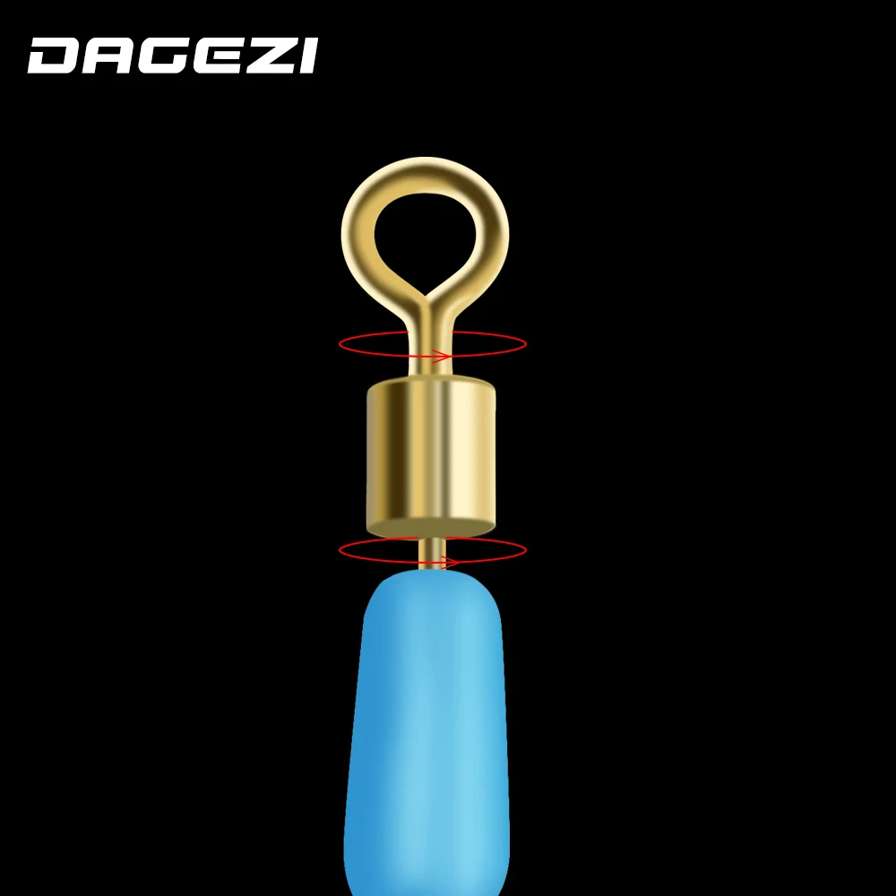 DAGEZI الصيد موصل المتداول يدور 10 قطعة/الوحدة الصيد يدور الفولاذ المقاوم للصدأ الصيد هوك خط موصل الصيد معالجة