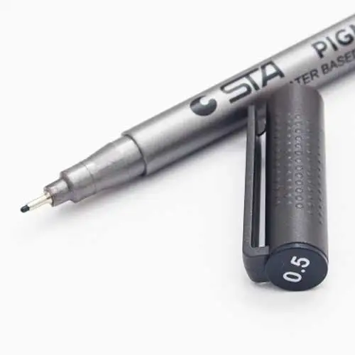 Водонепроницаемый STA Art Sketch comics Art маркер ручка пигмент лайнер на водной основе для рисования почерк школьные офисные канцелярские принадлежности - Цвет: 0.5mm-Waterproof