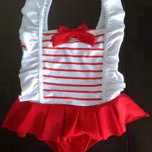 Высокое качество красный в полоску детская одежда для девочек купальники детей купальник Surf Костюмы купальники Солнцезащитный крем пляж ванный комплект