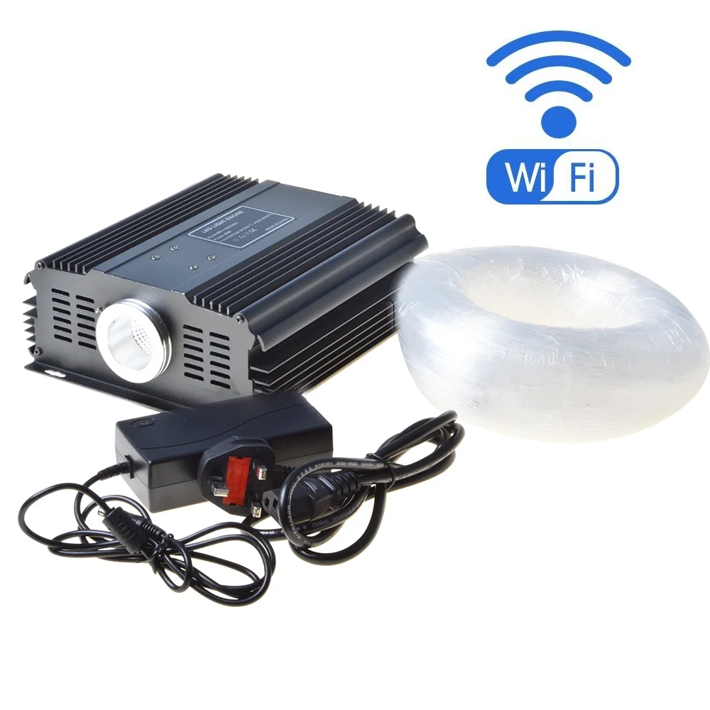 Maykit WIFI smart phone control Fiber optic star ceiling light kit with 75W RGB LED source 835 strans optical fibre tails | Освещение