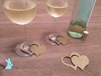 

glitter Wine Charms Wine Tags Name Tags Heart to heart Glass Markers Wedding Bridal Engagement Shower Bachelorette Party