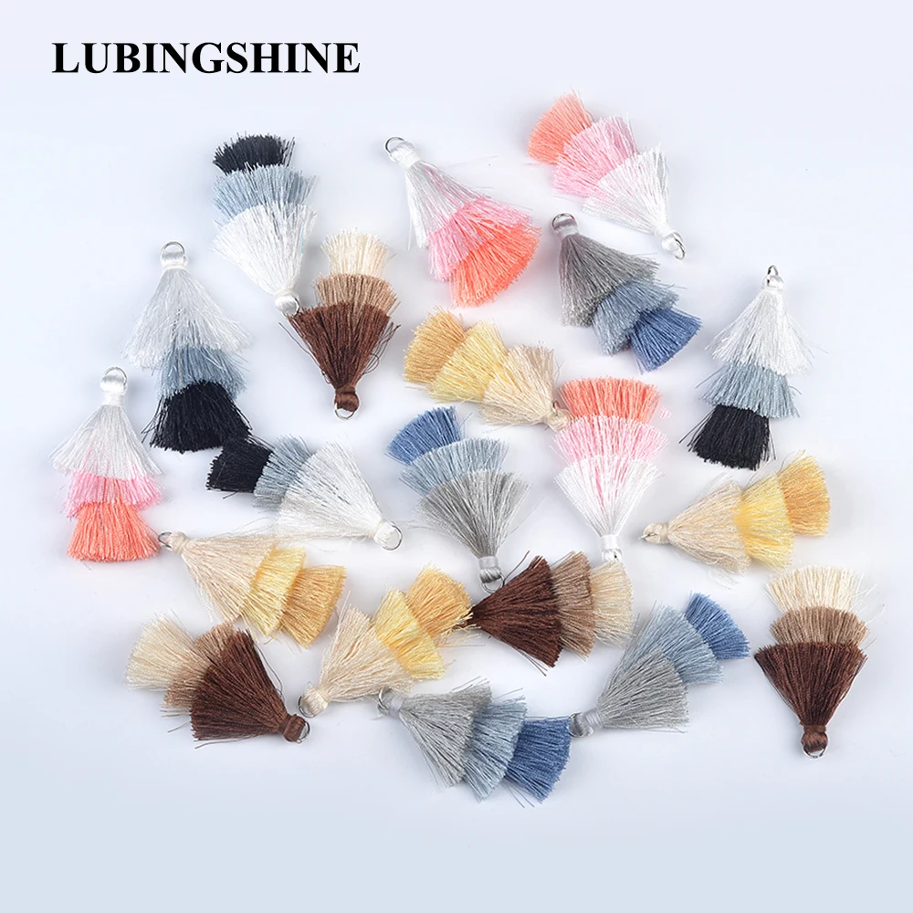 

Cotton Multilayer Tassel Charms Pendant DIY Handmade Key Chains Bag Hoop Making Jewelry Material Fringe Accessories 10pc/lot