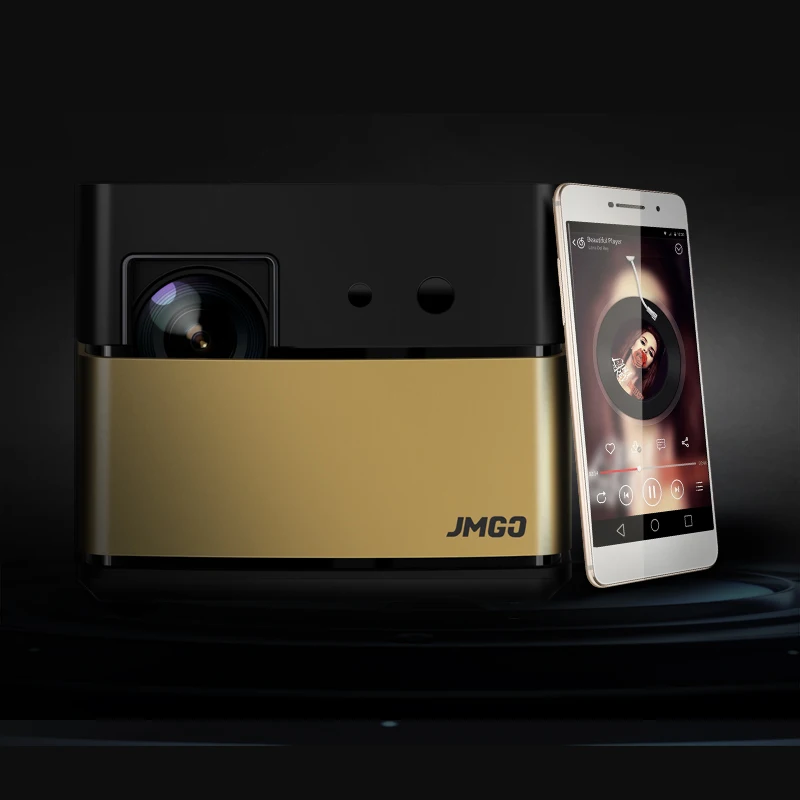 JMGO V8 Full HD Projector, 1100 ANSI Lumens, 1920x 1080 Resolution. Based on Android 4.4, WIFI, Bluetooth. 4K Video Projector