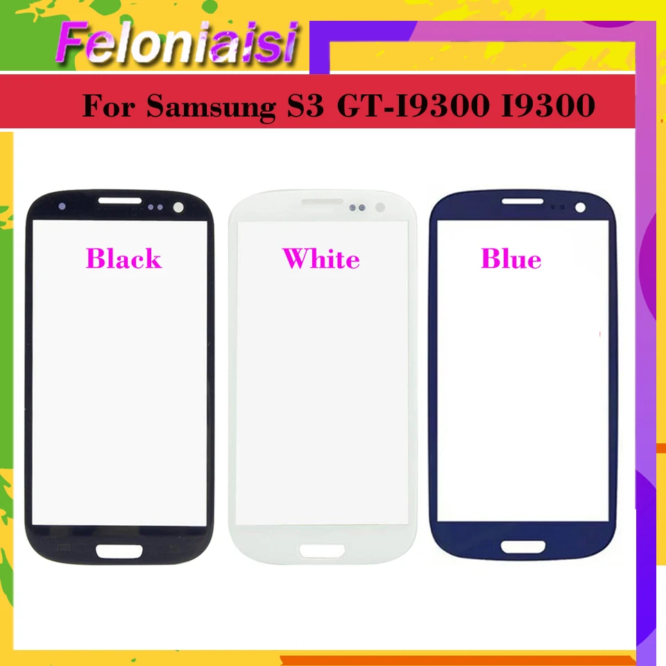 

10Pcs/lot For Samsung Galaxy S III S3 GT-I9300 I9300 i747 i9305 Touch Screen Front Glass Panel TouchScreen Outer Glass Lens