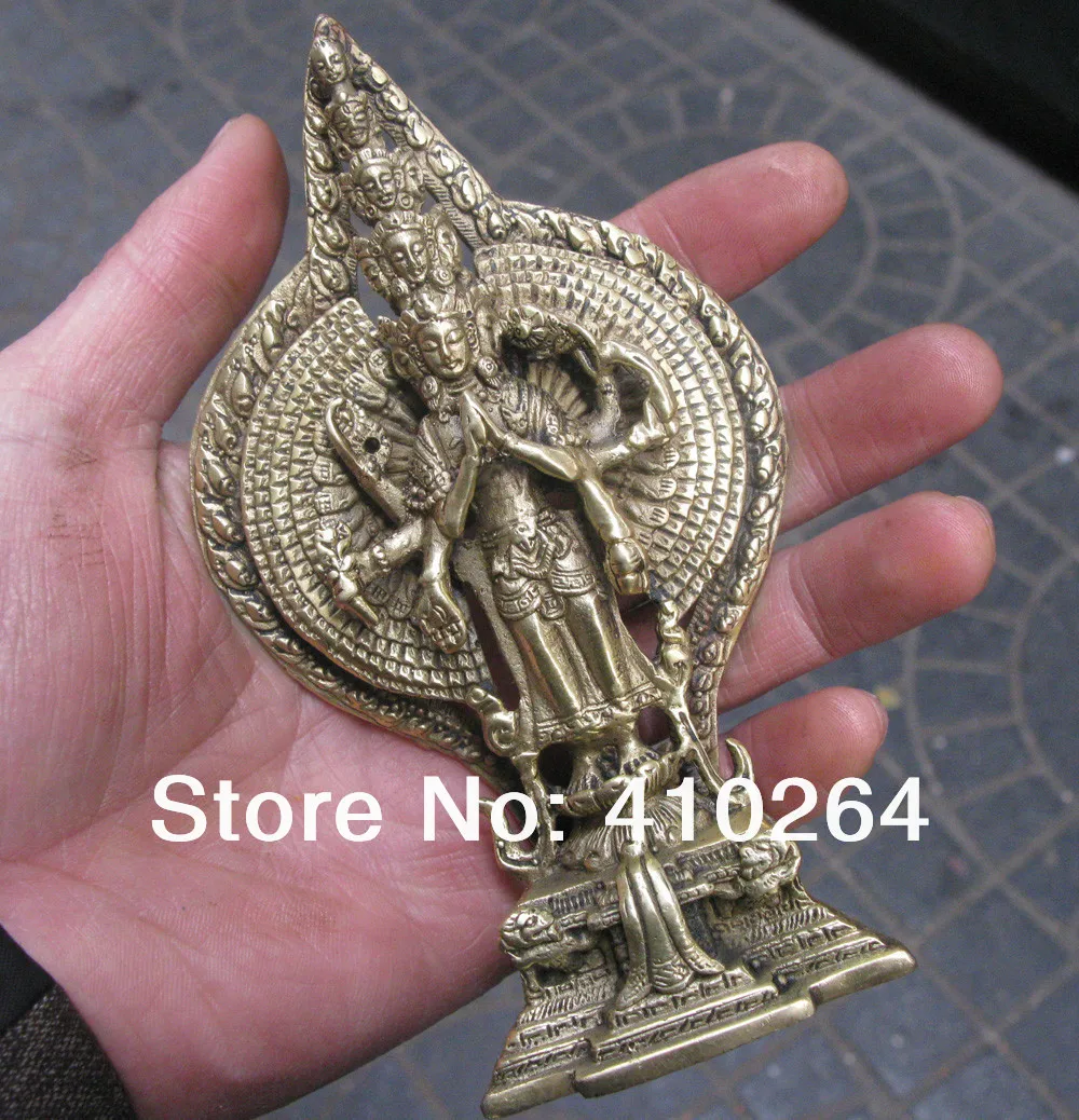 

0116P $old craft$ Fast shipping Thousand hand Buddha bronze statue (A0314)
