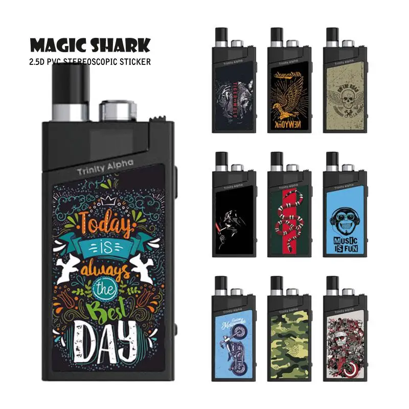 

Magic Shark Skull Motorcycle Military Marvel Star War Snake Case Sticker Skin Film for Smok Trinity Alpha E Cigarette 081-090