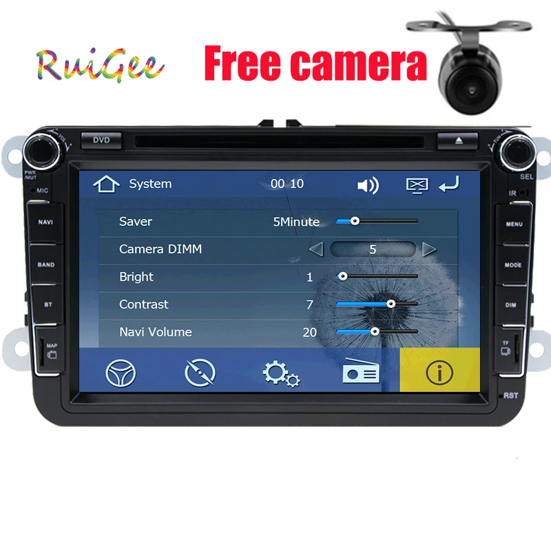 Cheap 8inch 2din Multimedial VW Car DVD GPS Navigation audio camera TV player for GOLF 6 new polo New Bora JETTA B6 PASSAT SKODA Map 3