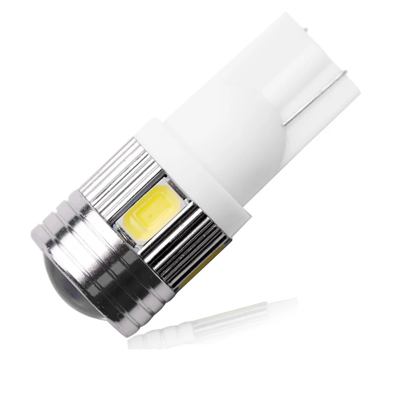 2x 2018 New update 4 colors T10 LED Auto Car Light Bulb 5730 SMD 6 LED W5W 12V Interior Parking Projector Lens Free Shipping