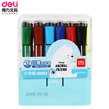 

DL Right 70652 children with seals watercolor water color 12 color six corner graffiti painting pen for students teaching stuff