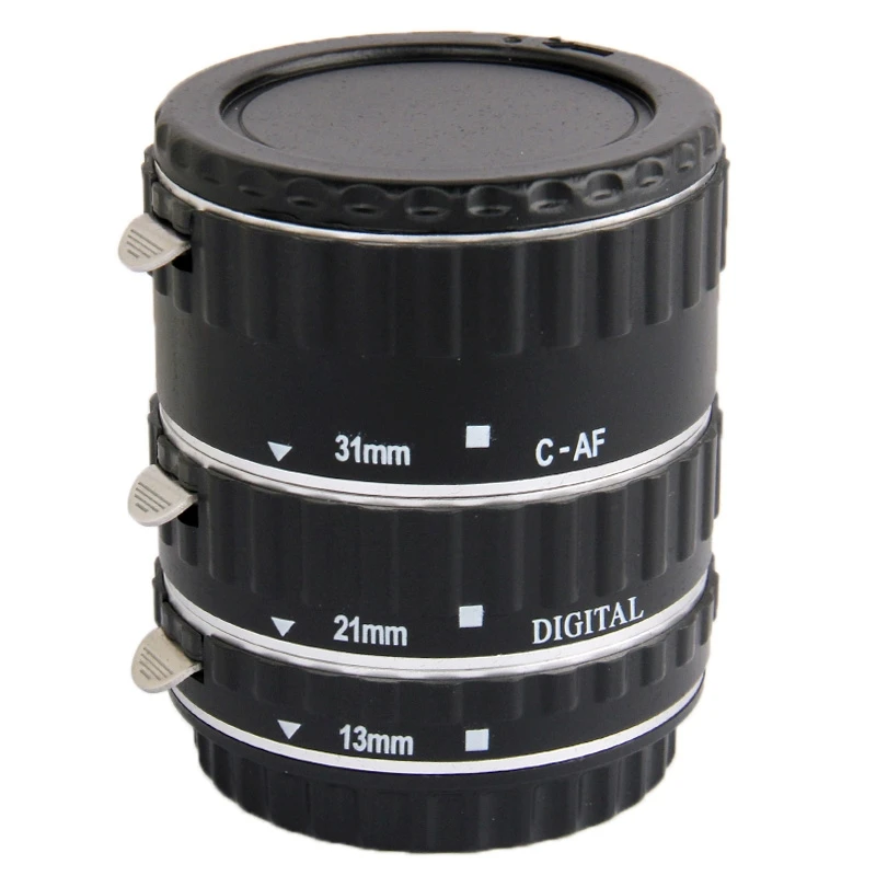 

High-quality Auto Macro Extension Tube Set for Canon DSLR, Material: ABS Aluminum Alloy