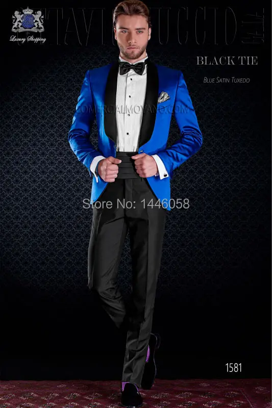 Лидер продаж 2016 года Дизайн Черный нагрудные Slim Fit Королевский синий смокинг жениха Костюмы одна кнопка Для мужчин S Пром/партия Смокинги