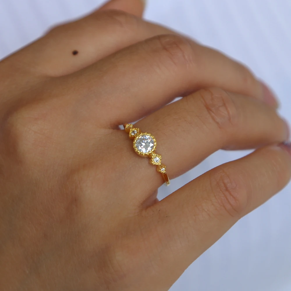 simple small diamond ring