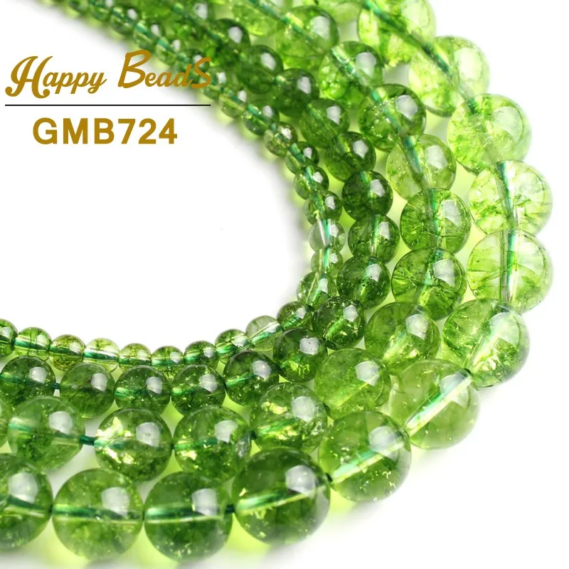 Натуральный камень Зеленые Бусины перидота круглые свободные бусины 6 8 10 мм выберите размер для самостоятельного изготовления ювелирных изделий браслет