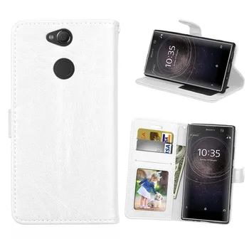 

100pcs/lot Crazy horse 3 card+photo frame leather high quality cover case for Sony Xperia C C3 C4 XA1 Plus XA2 XA2 Ultra plus
