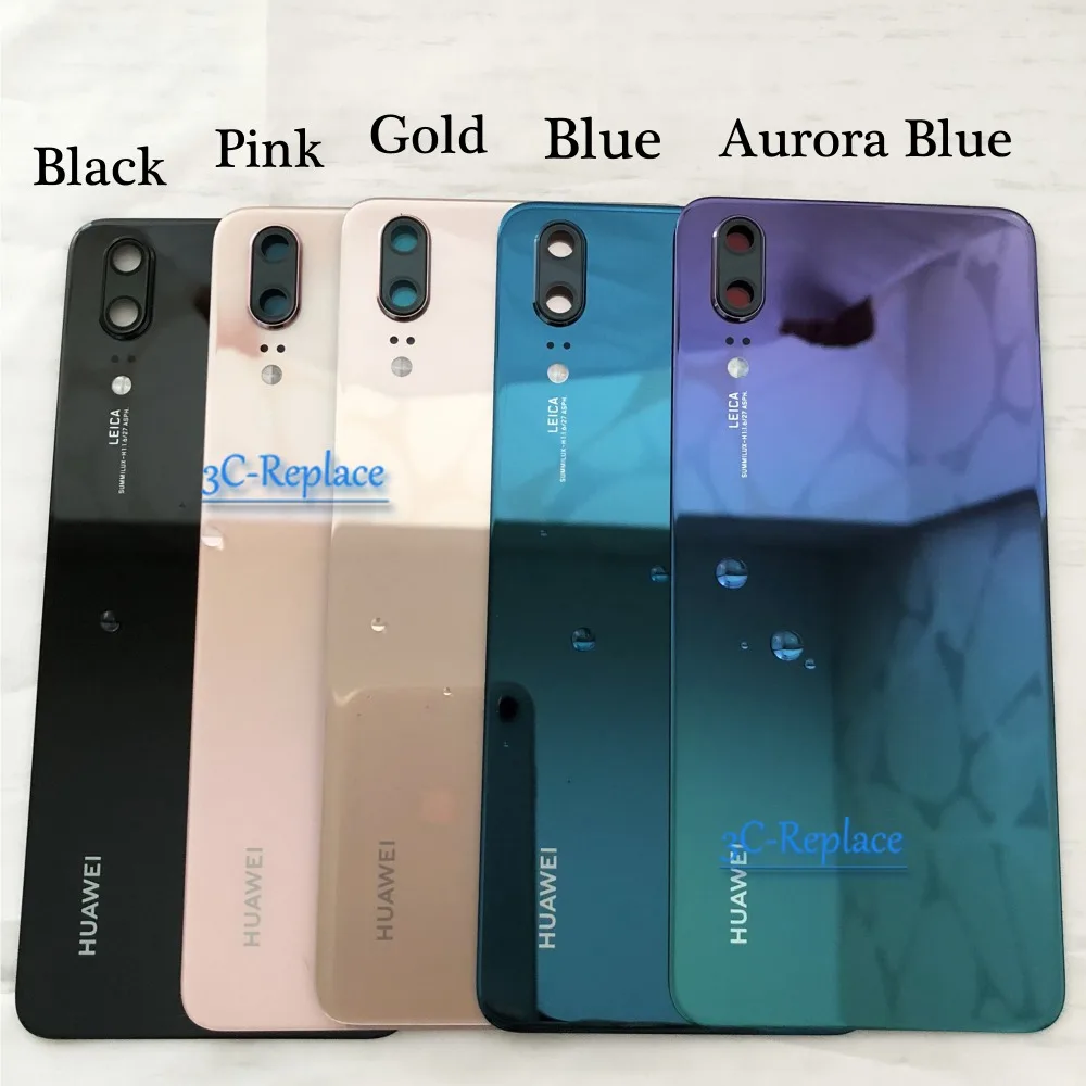 Для huawei P20 EML-TL00 EML-L29 EML-L09 EML-L22 задняя Батарея крышка дверца батарейного Корпус чехол сзади Стекло объектив Запасные части