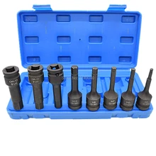 1/" квадратной приводной, шестигранный бит ударная головка 8 шт. комплект воздушного удара шестигранный бит Cr-Mo 78 мм длинная Шестигранная головка H5 H6 H7 H8 H10 H12 H14 H16
