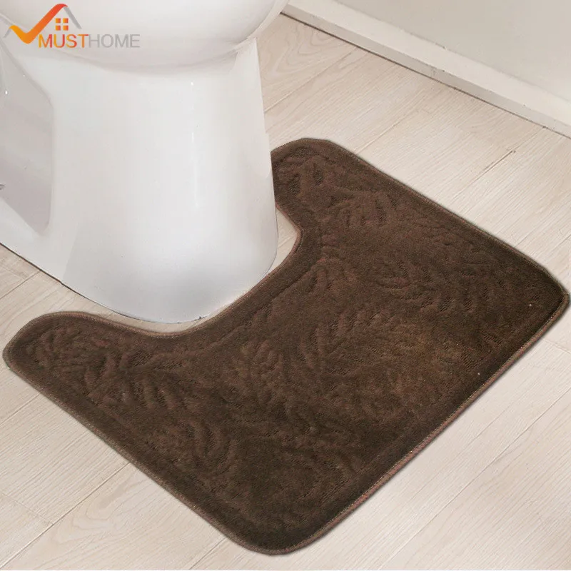 44cmx48cm Modern bath rugs non slip u shaped toilet bath matin Bath