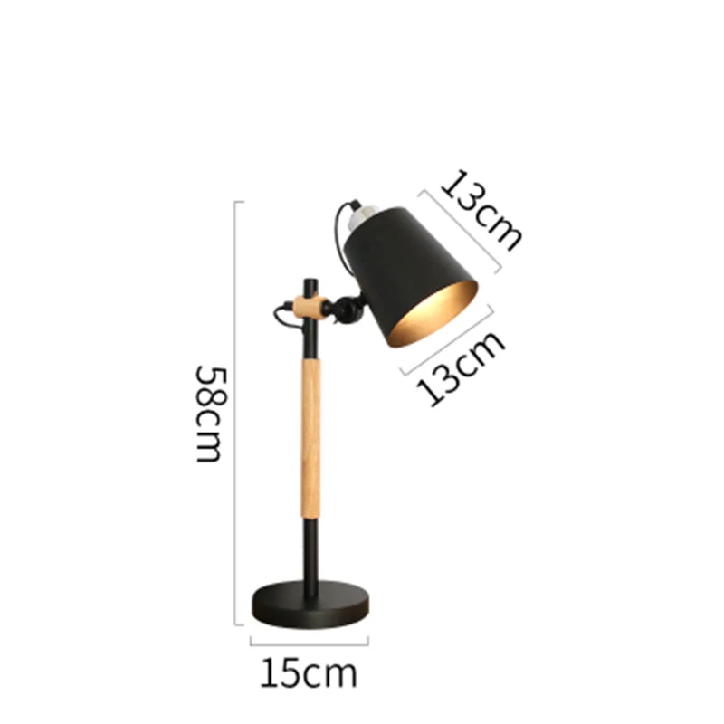 MDWELL, новинка, Скандинавский дизайн, светильники, креативный Деревянный светильник, для спальни, напольные светильники, для гостиной, светильники, постмодерн, торшеры - Цвет абажура: Table Lamp Black