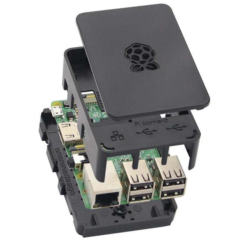 50pcs//lot 2018 New Version Raspberry Pi Model B B Plus B2 Black Case Cover Shell Enclosure Box Send only one Color