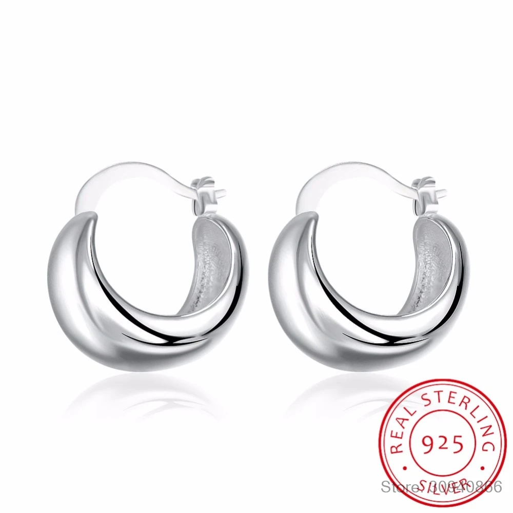 

Hot Sale Cute Romantic Smooth Egg Shape Hoop Earrings For Women 925 Sterling Silver Fine Jewelry Wedding Party Gift