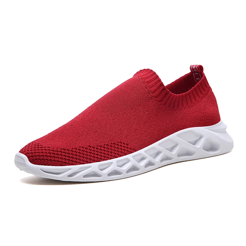 

High Quality 2019 Mesh Mens Sneakers Summer Breathable Male Flat Casual Shoes Boys red