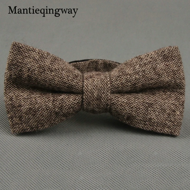 Mantieqingway Мода 2017 г. шерсть сплошной цвет Bowties для мужчин регулируемый Формальные Свадебные Gravatas узкие Vestidos галстук для мужчин