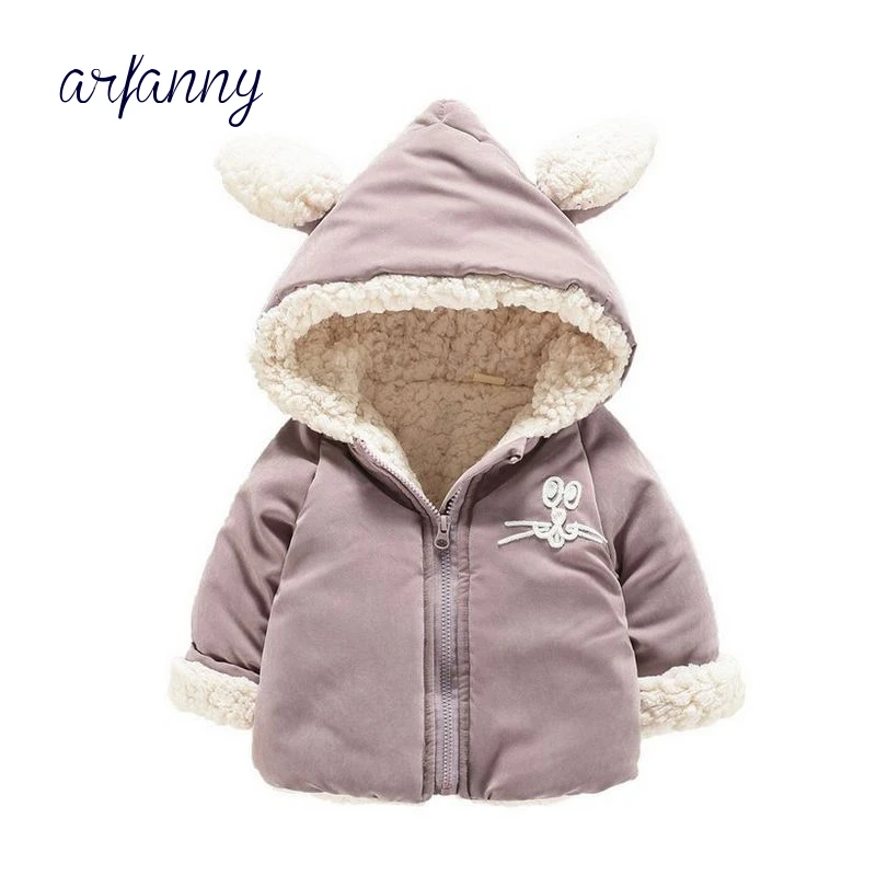 

Baby Winter Coat 1 2 3 Y Tide New Boys & Girls Cotton Clothes Plus Velvet thickening Infant Keep warm Lamb cashmere jacket