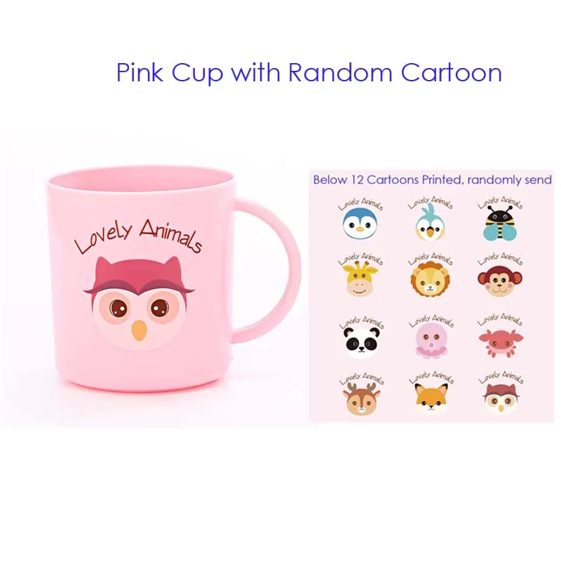 1 шт., 250 мл, Детская молочная чашка с ручкой, кружка для завтрака, домашняя чашка для напитков, желтый/синий/зеленый/розовый, случайный рисунок - Цвет: Pink Random Cartoon