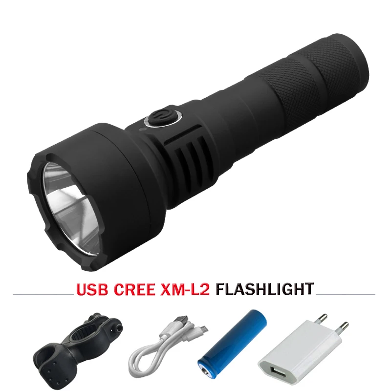 

usb powerful led flashlight xm l2 flash light 18650 Rechargeable battery torch camping waterproof lamp linterna lanterna zaklamp